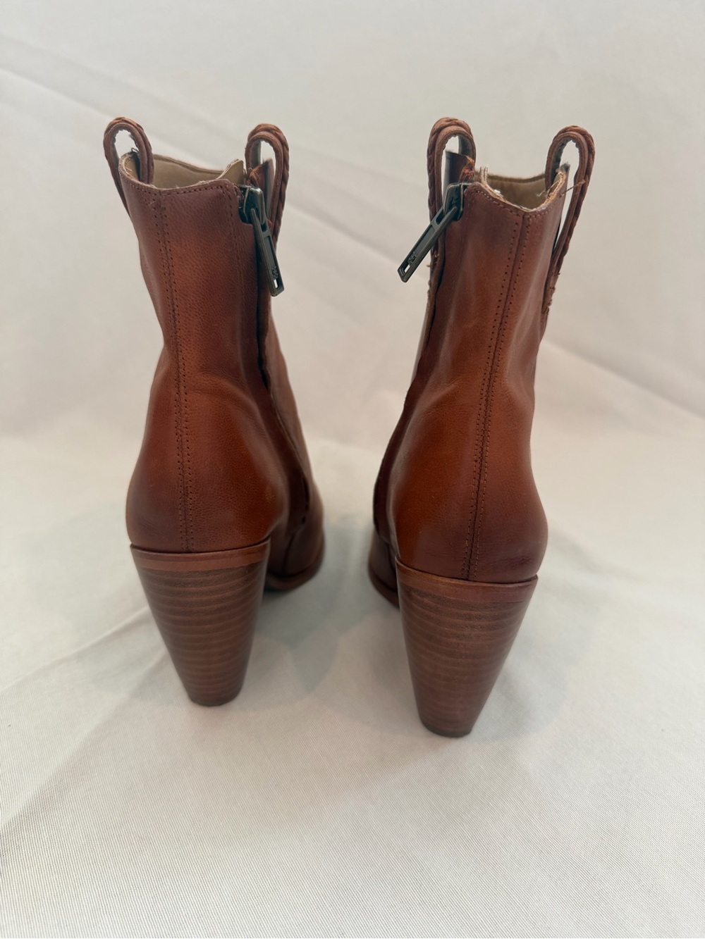 Sam Edelman Leather Pointed Ankle Boot in Copper Brown western style - Picture 5 of 5